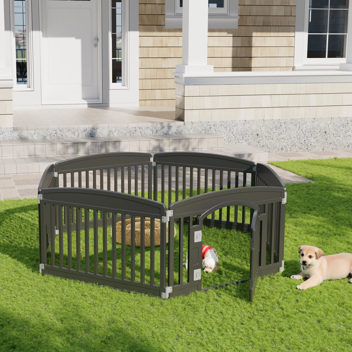 Jhk Plastic Dog Playpen 6 Panel Expandable Pet Fence