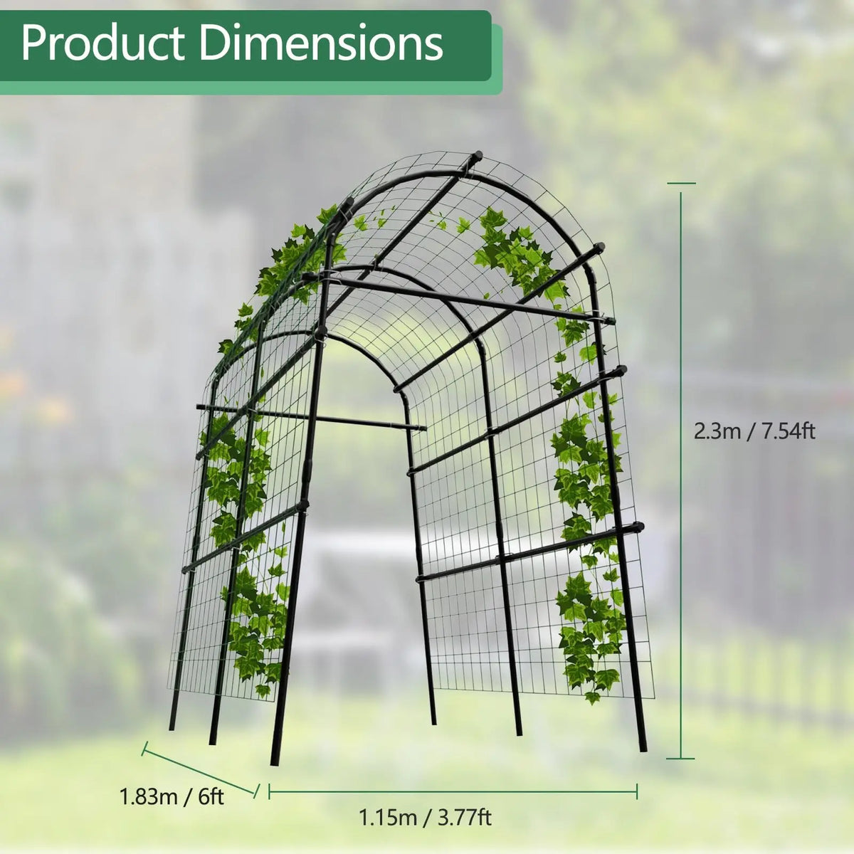 Metal Garden Arch Trellis For Climbing Vegetables And Raised Beds