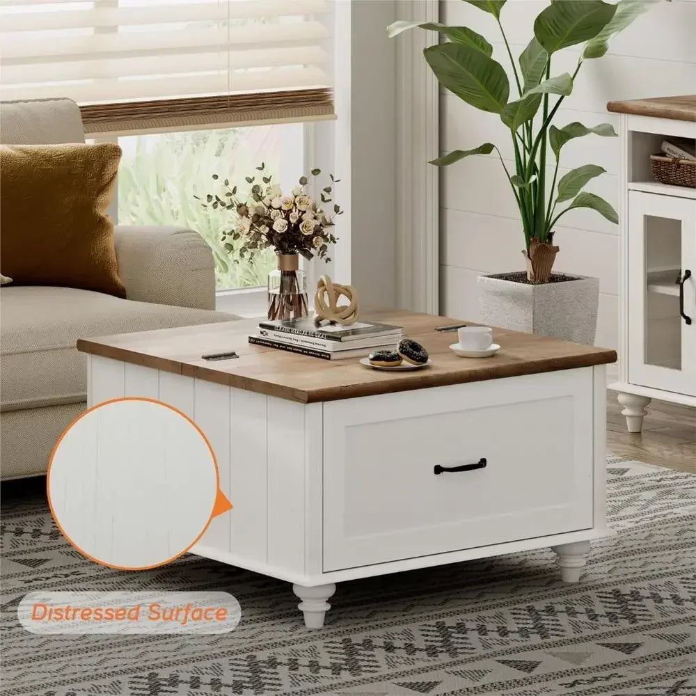 Coffee Table With Storage Cabinet Wooden Center Table Living Room