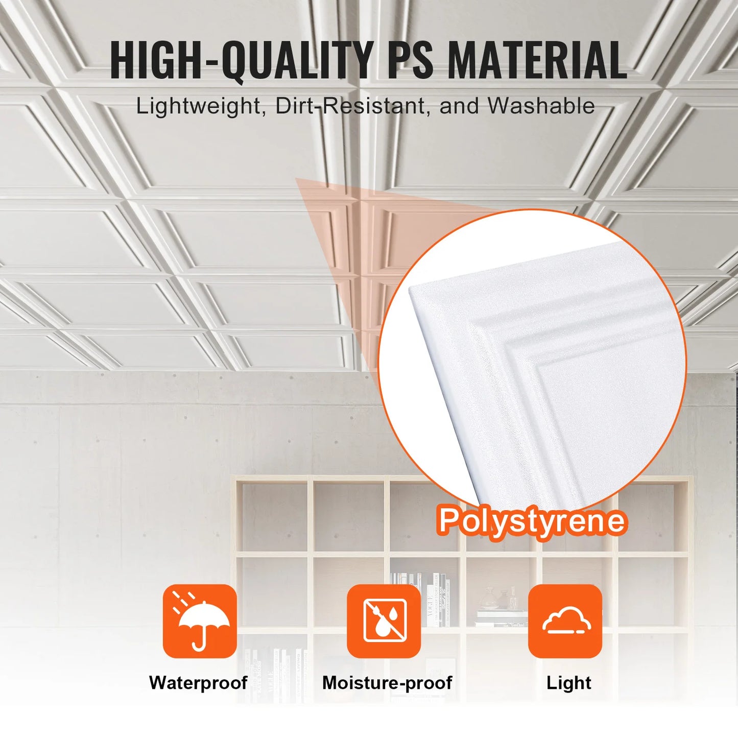 Polystyrene Drop Ceiling Tiles Glue Up Basement Covering