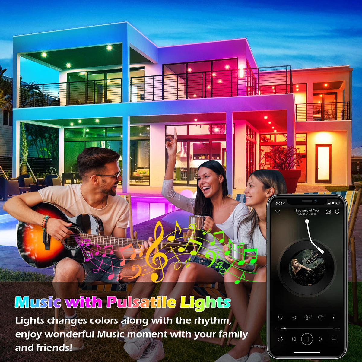 Ailbton Waterproof RGB LED Strip Lights With App Control