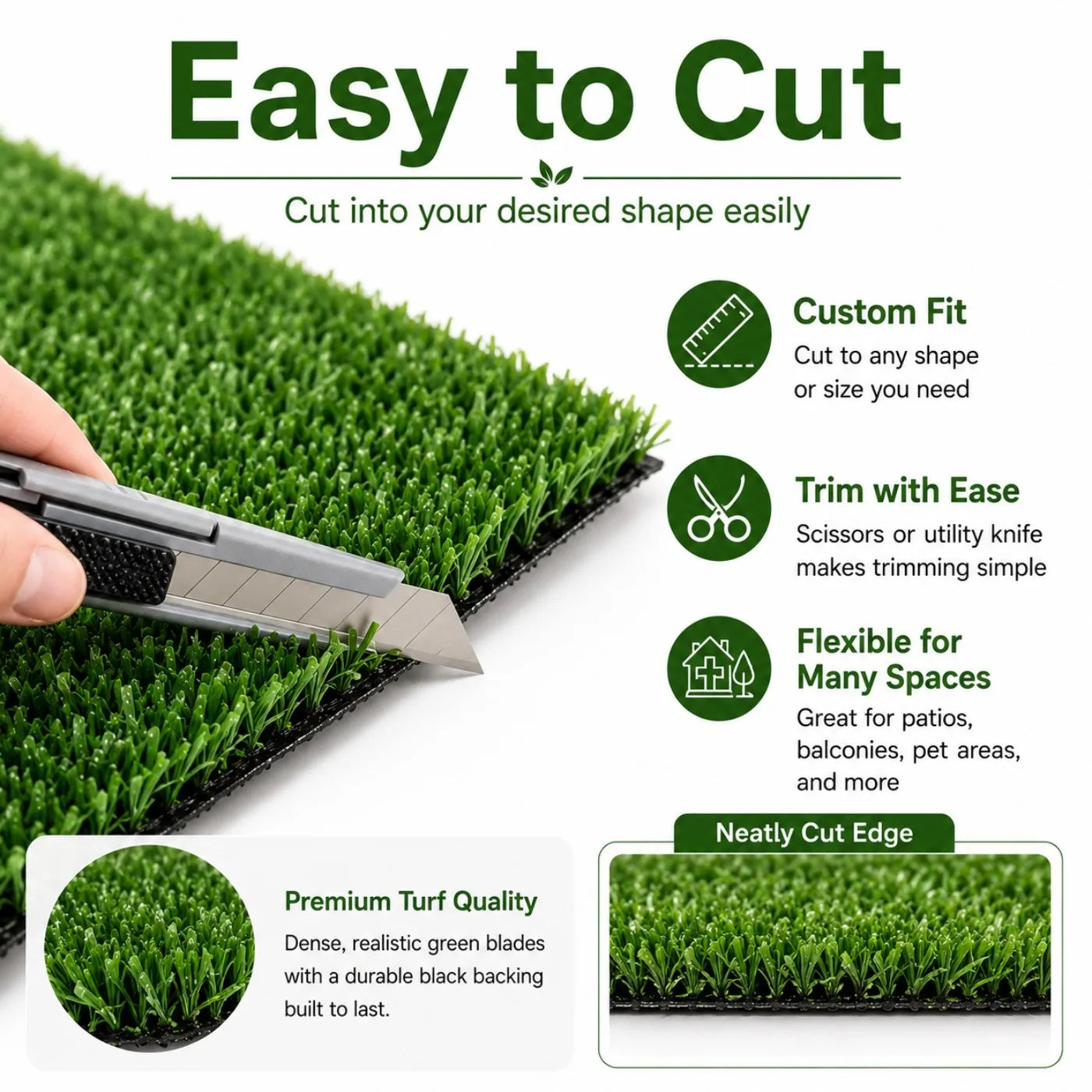 Artificial Grass Turf Mat Heavy Duty Indoor Outdoor Lawn Rug