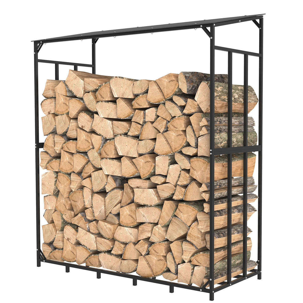 Heavy Duty Metal Firewood Rack With Protective Cover