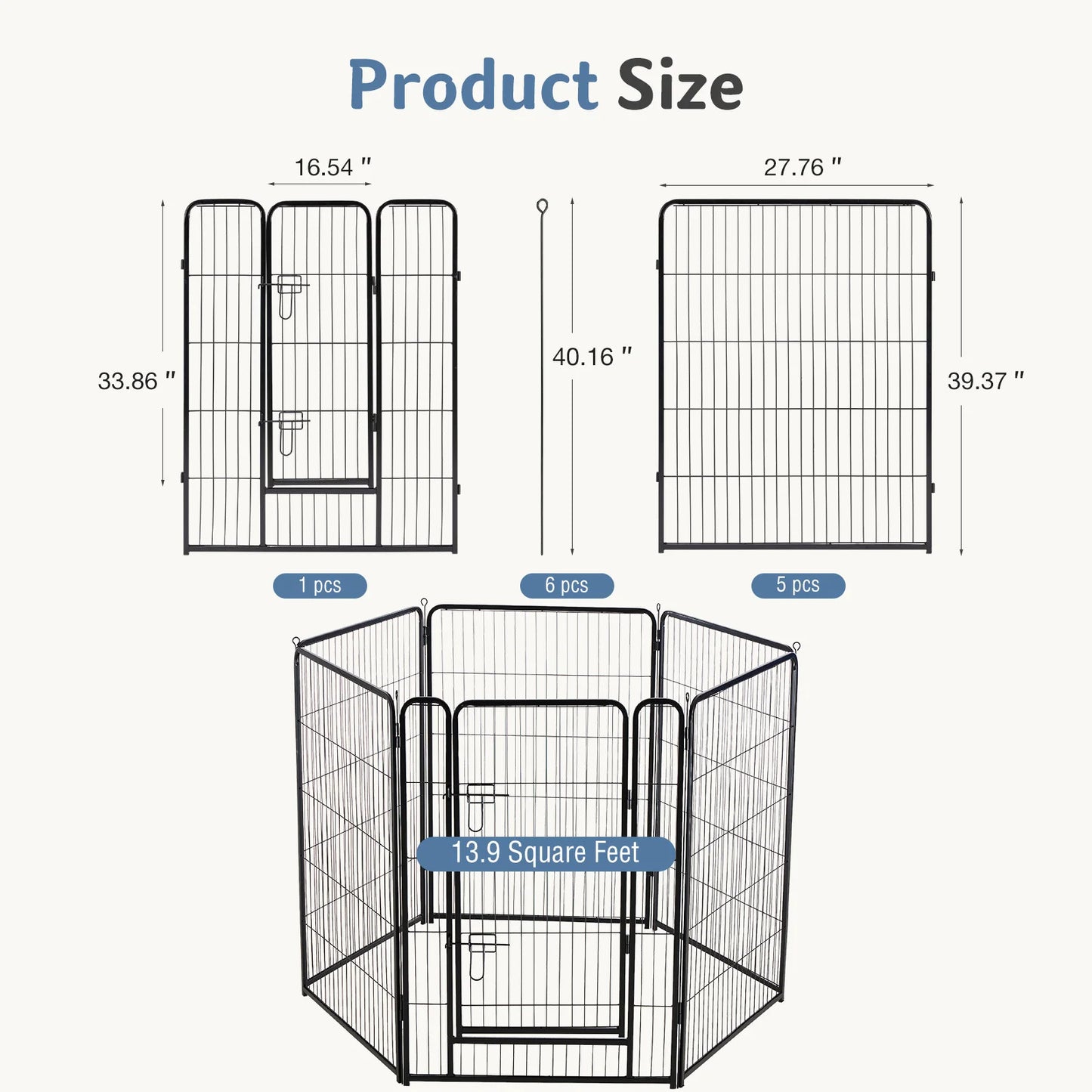 JHK Foldable Metal Dog Playpen For Indoor And Outdoor Use