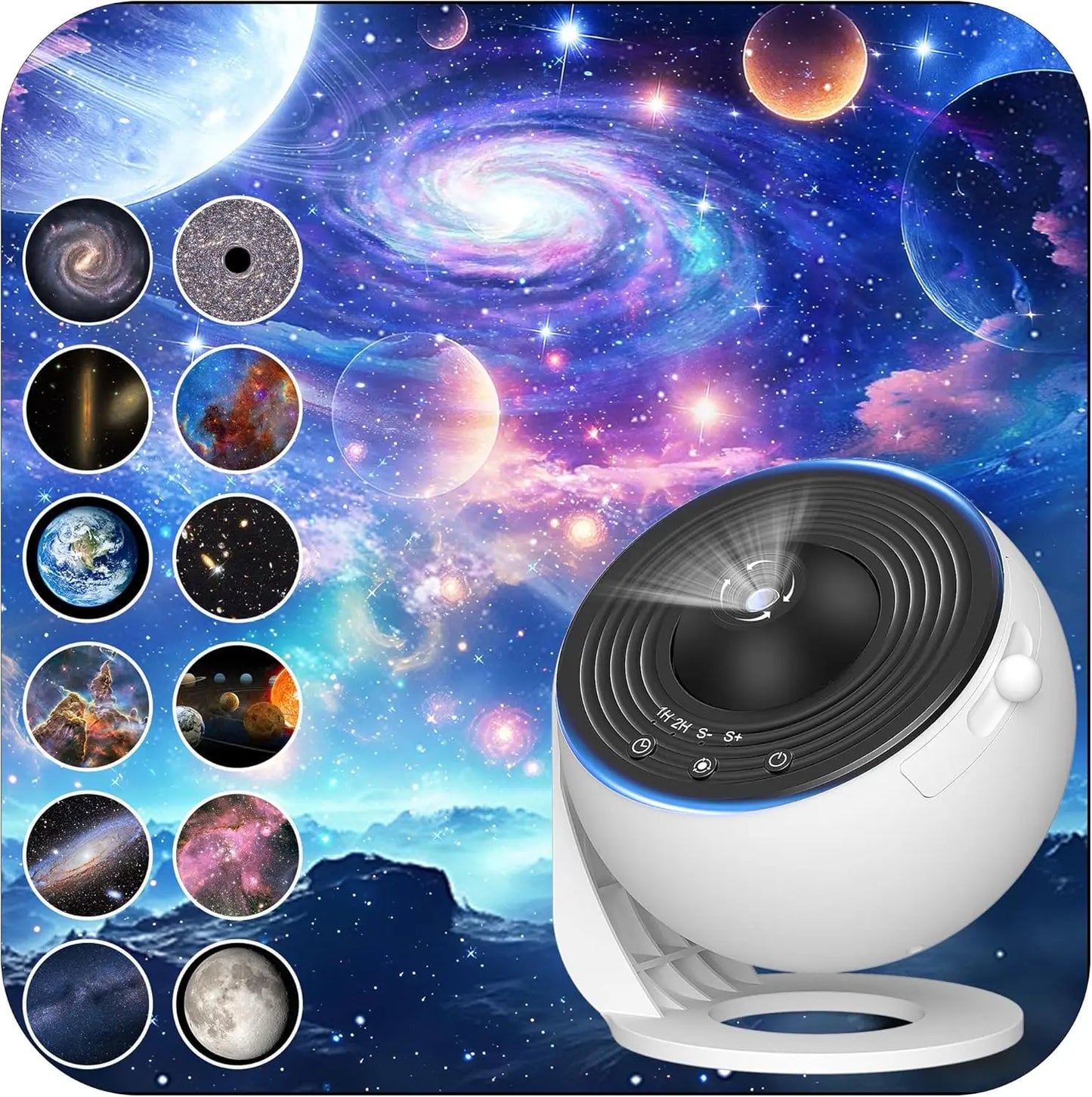Aiopp Galaxy Projector For Bedroom With LED Stars And Discs