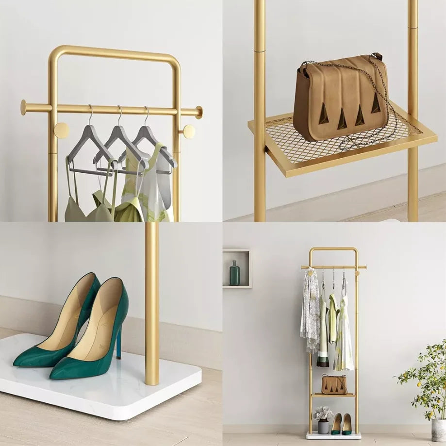Wisfor Heavy Duty Corner Coat Rack With Marble Base Stand