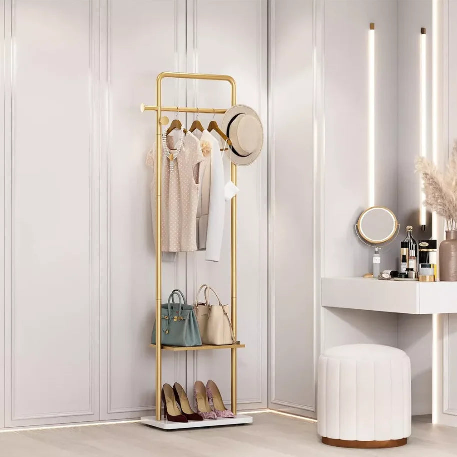 Wisfor Heavy Duty Corner Coat Rack With Marble Base Stand