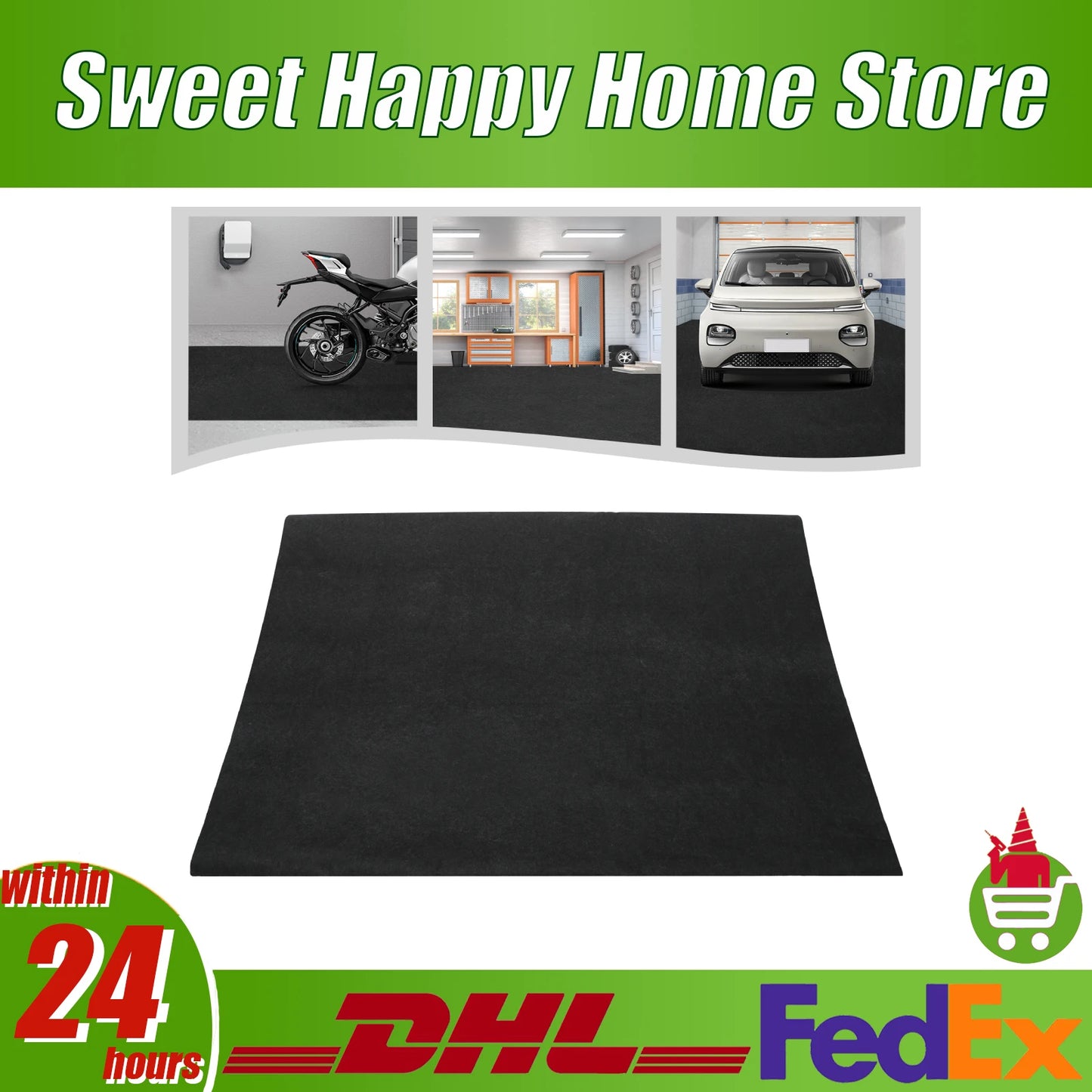 Garage Non Slip Mat Nonwoven PE Waterproof Floor Protection