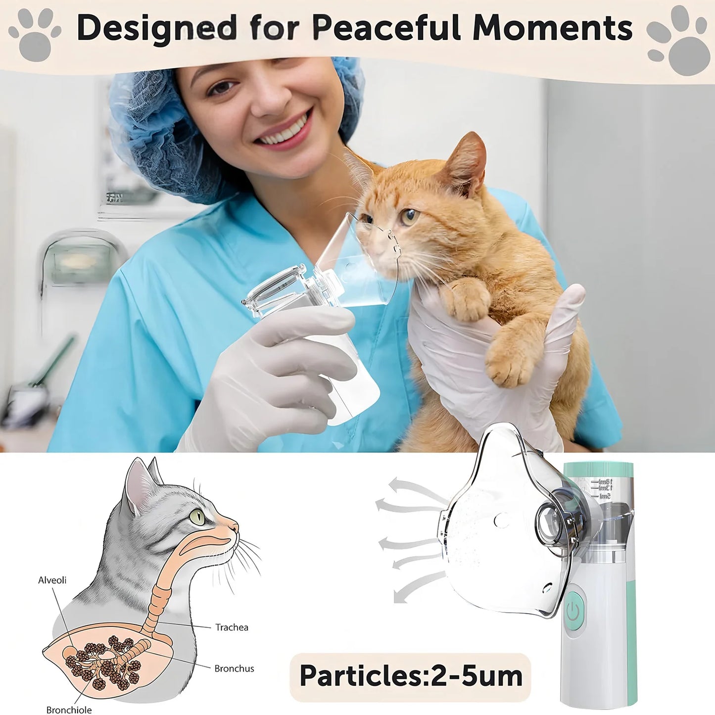 Pet Portable Nebulizer Machine For Animals Silent Inhaler