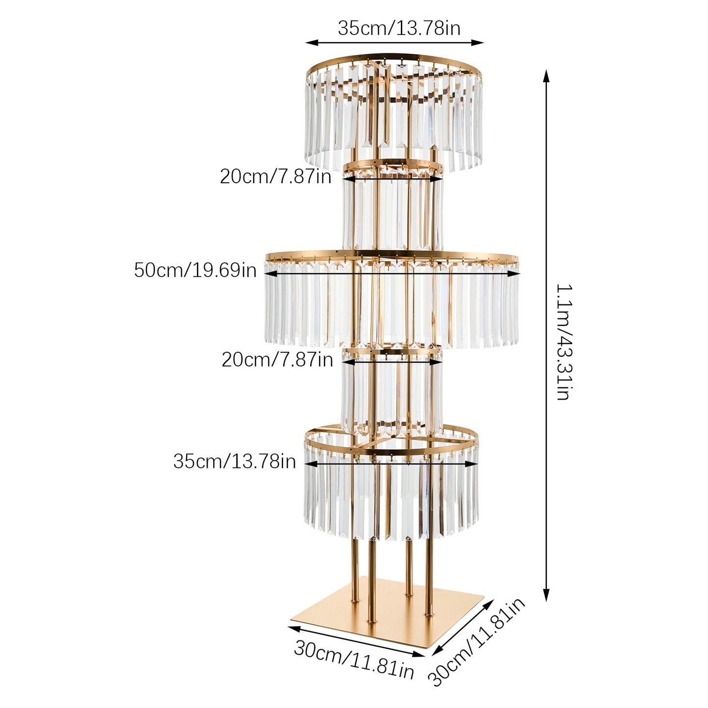 Five-Tier Iron and Acrylic Wedding Flower Stand Centerpiece