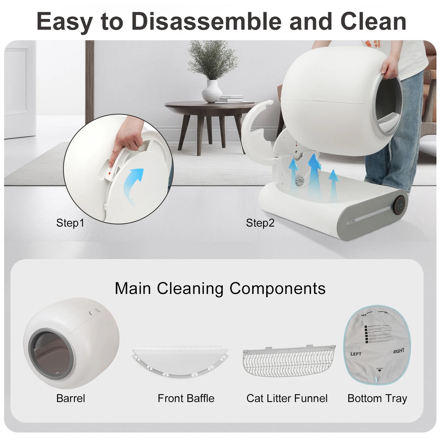 DOEL Self Cleaning Cat Litter Box With Smart App Control