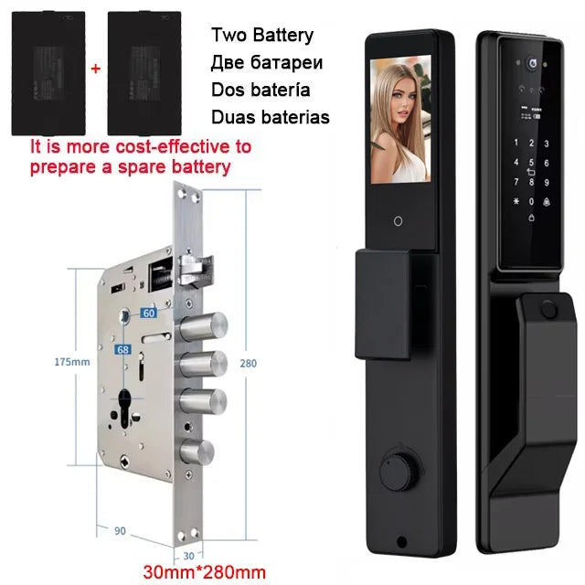 YKESDL Alexa Voice Control Smart Door Lock With 3D Face Recognition Camera
