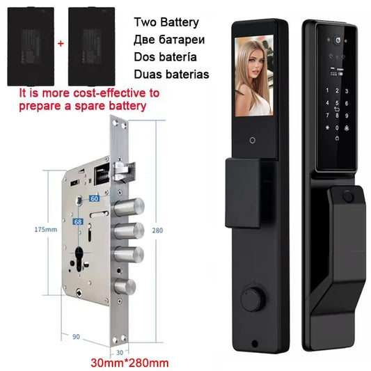 YKESDL Alexa Voice Control Smart Door Lock With 3D Face Recognition Camera