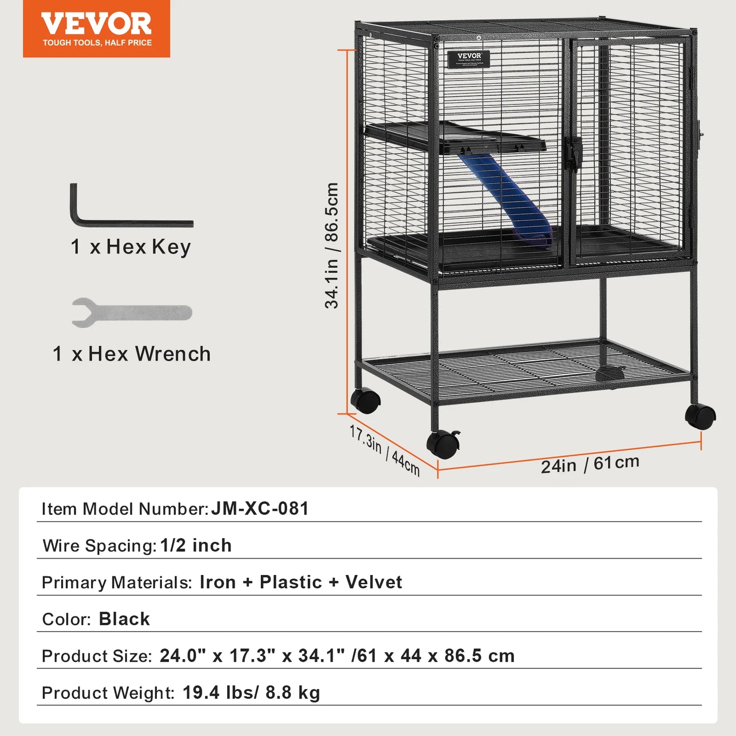 SucceBuy Rolling Metal Ferret Cage 4 Tier Critter Nation Cage