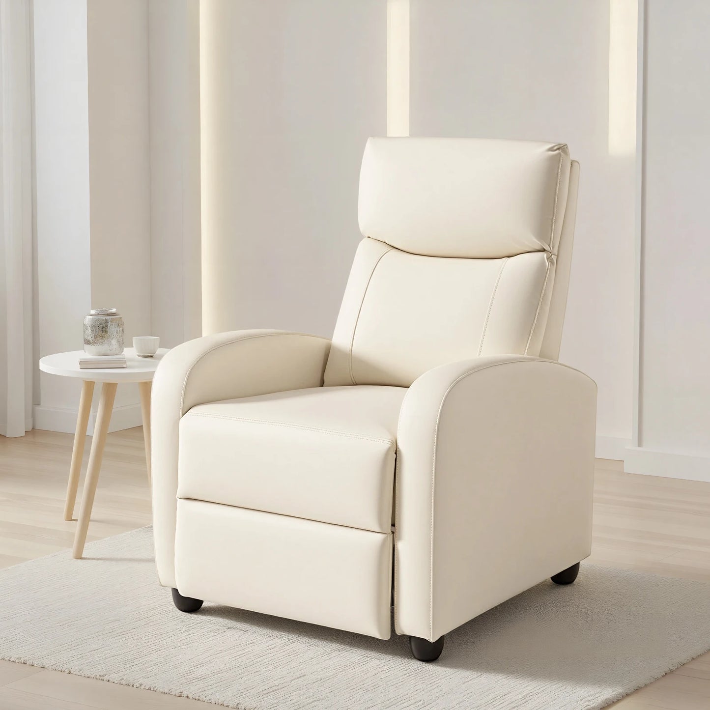 Living Room Recliner Sofa With Lumbar Support And PU Leather