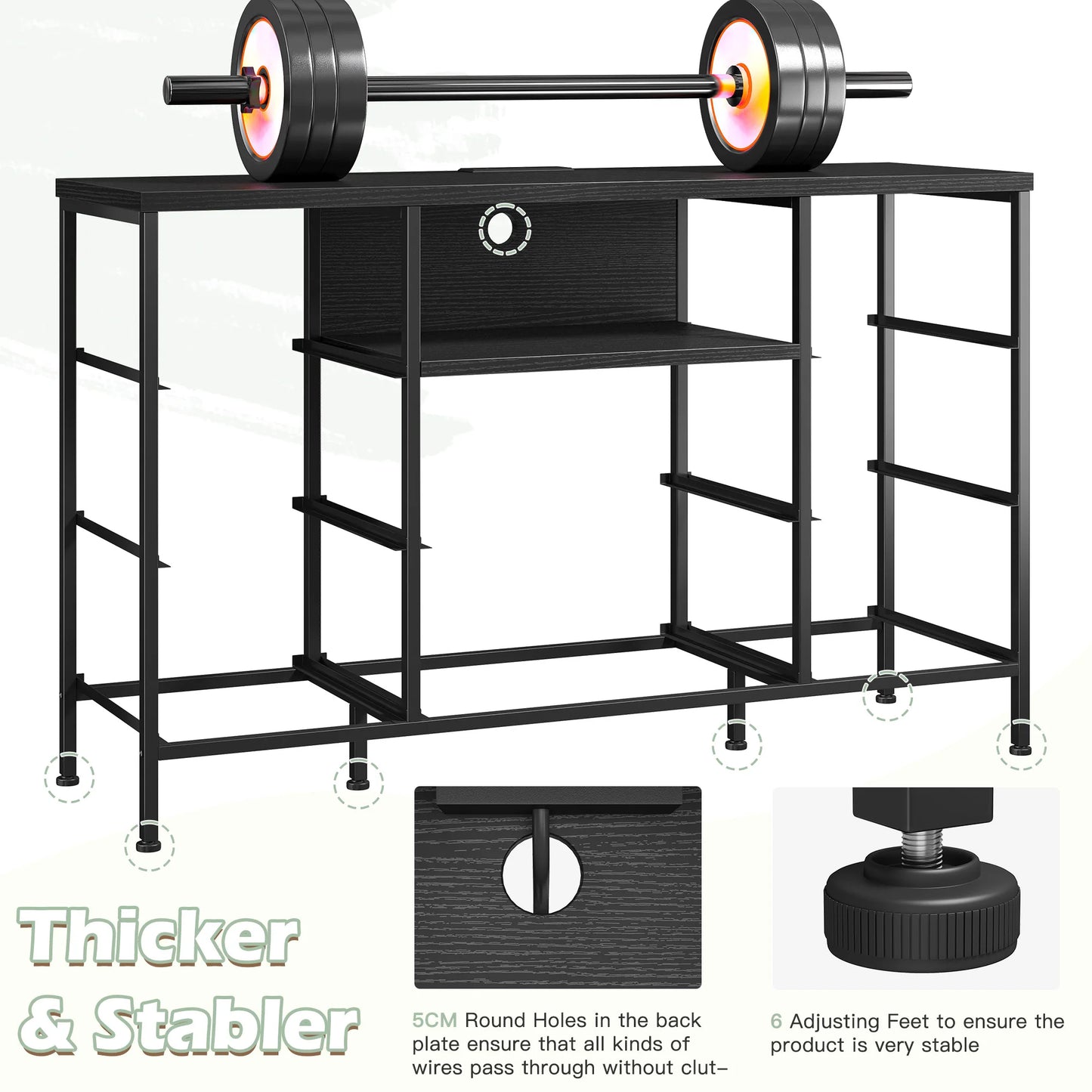 EnHomee 8 Drawer Media Dresser With Led Lighting And Charging