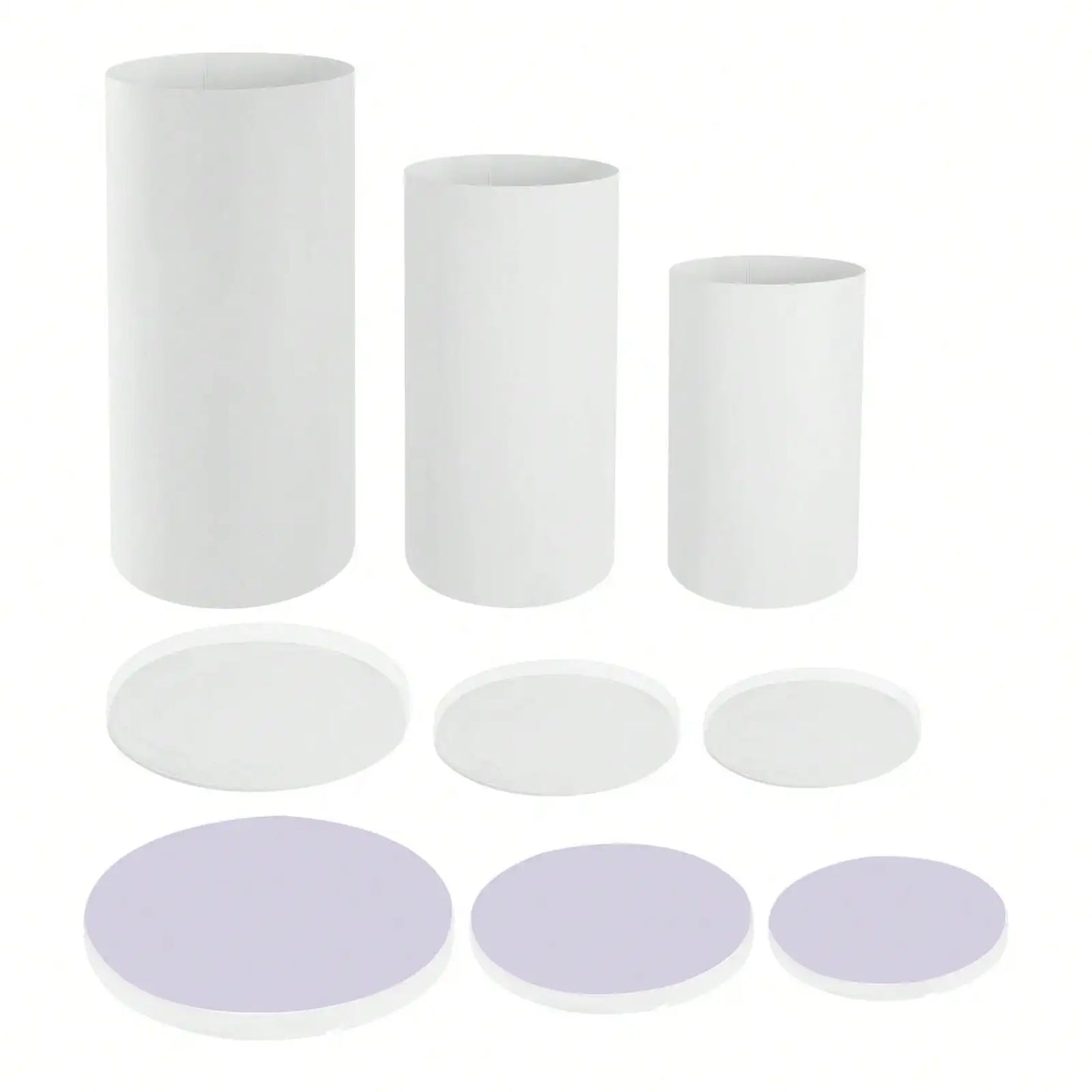 Cylinder Display Pedestal Stands Set For Wedding Party Decor