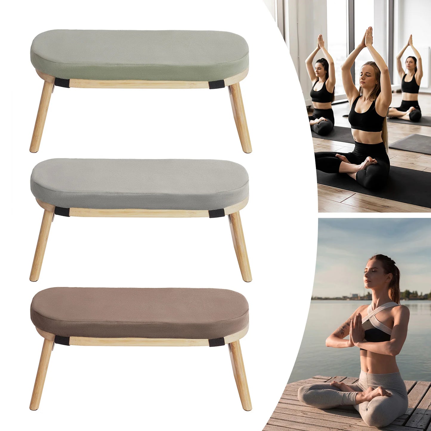 Bymaocar Foldable Meditation Bench Kneeling Stool For Home