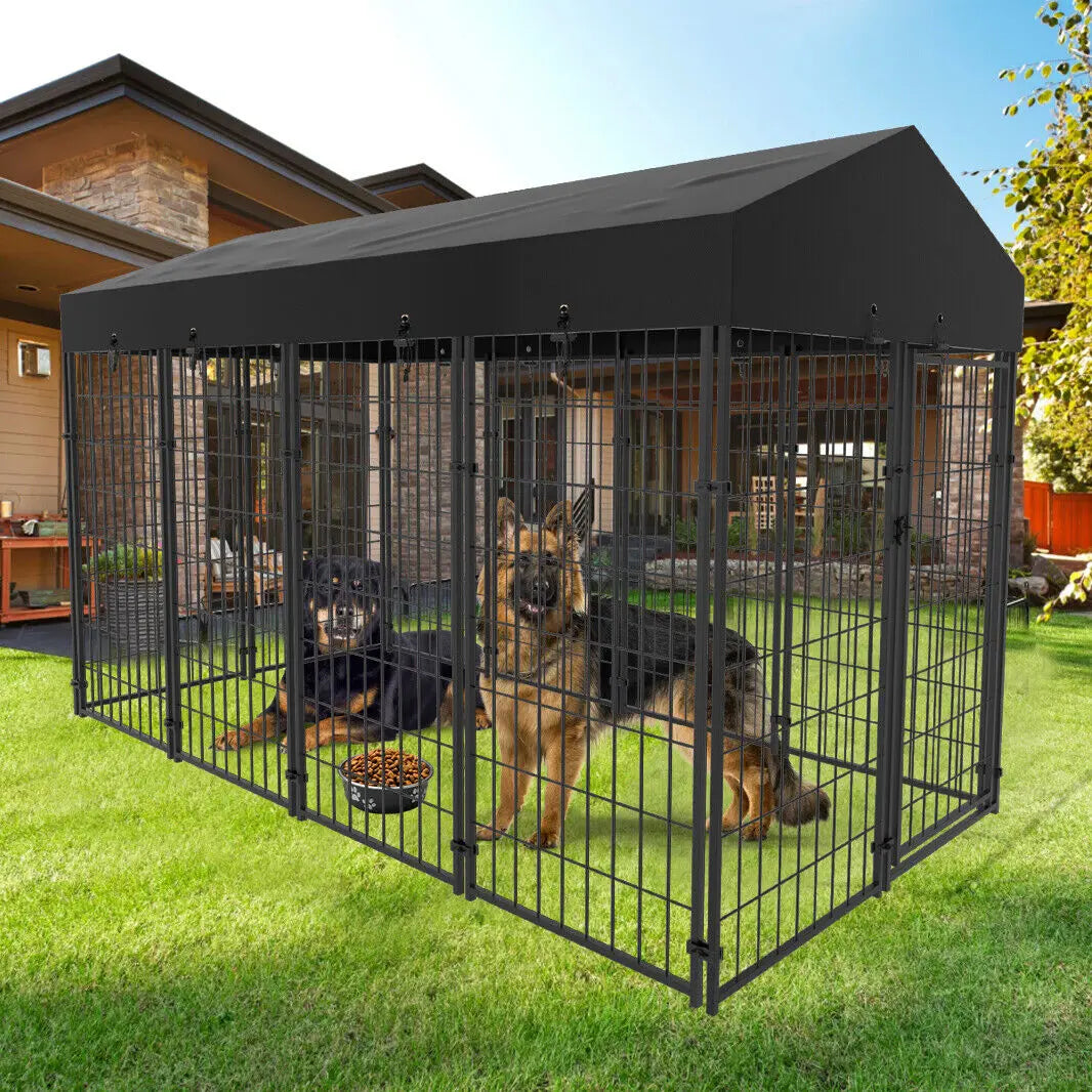 Oversize Outdoor Dog Cage With Roof High Fence For Large Pets