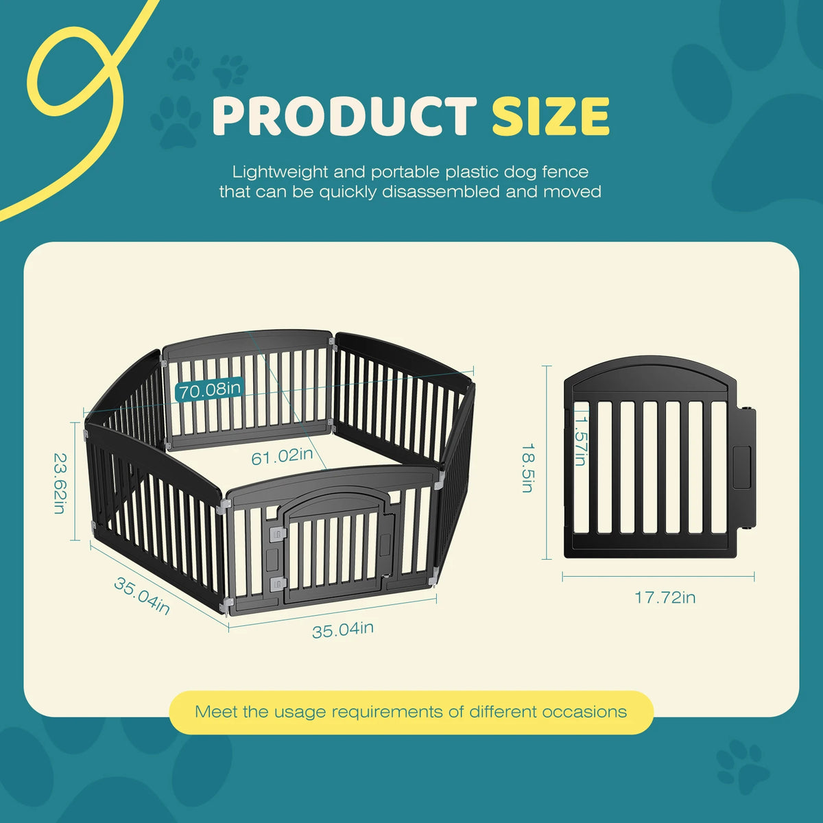 Jhk Plastic Dog Playpen 6 Panel Expandable Pet Fence