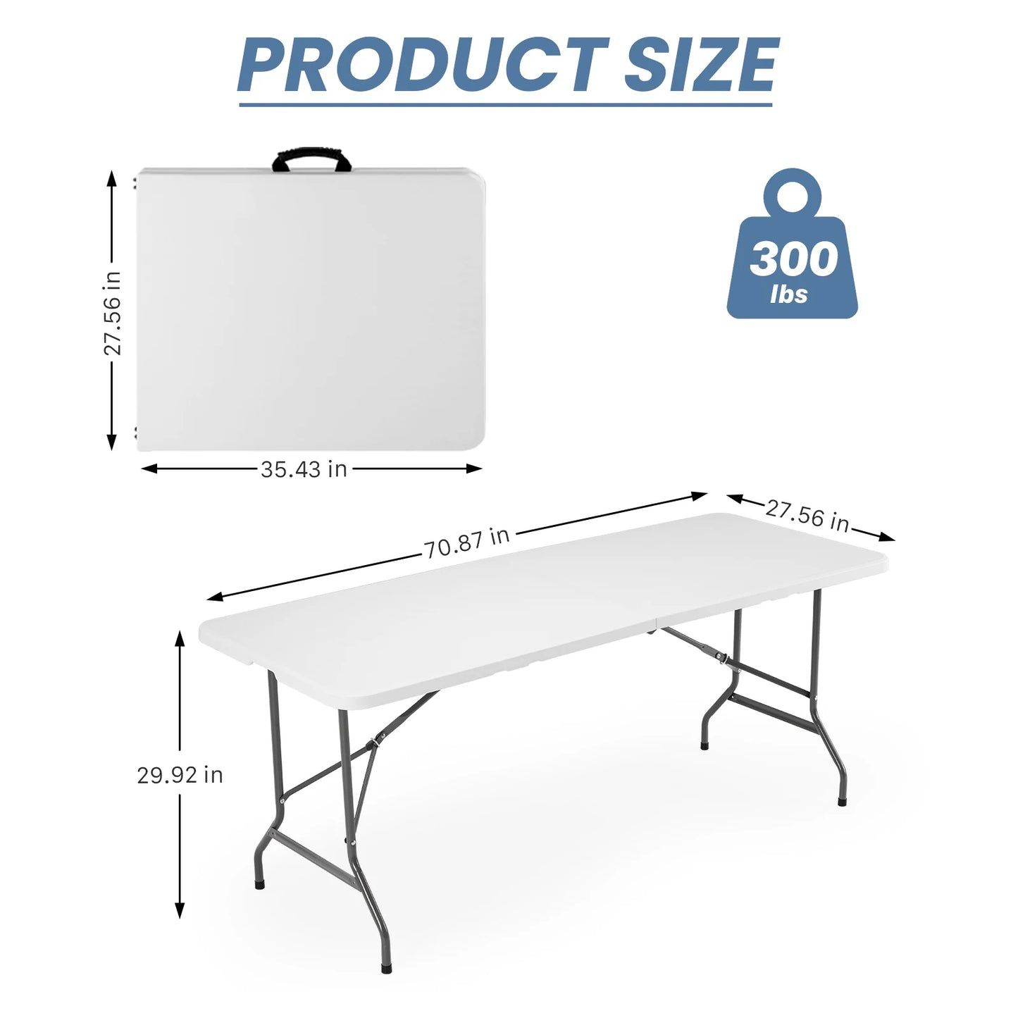 JHK Portable Folding Camping Table Heavy Duty With Carrying Handle