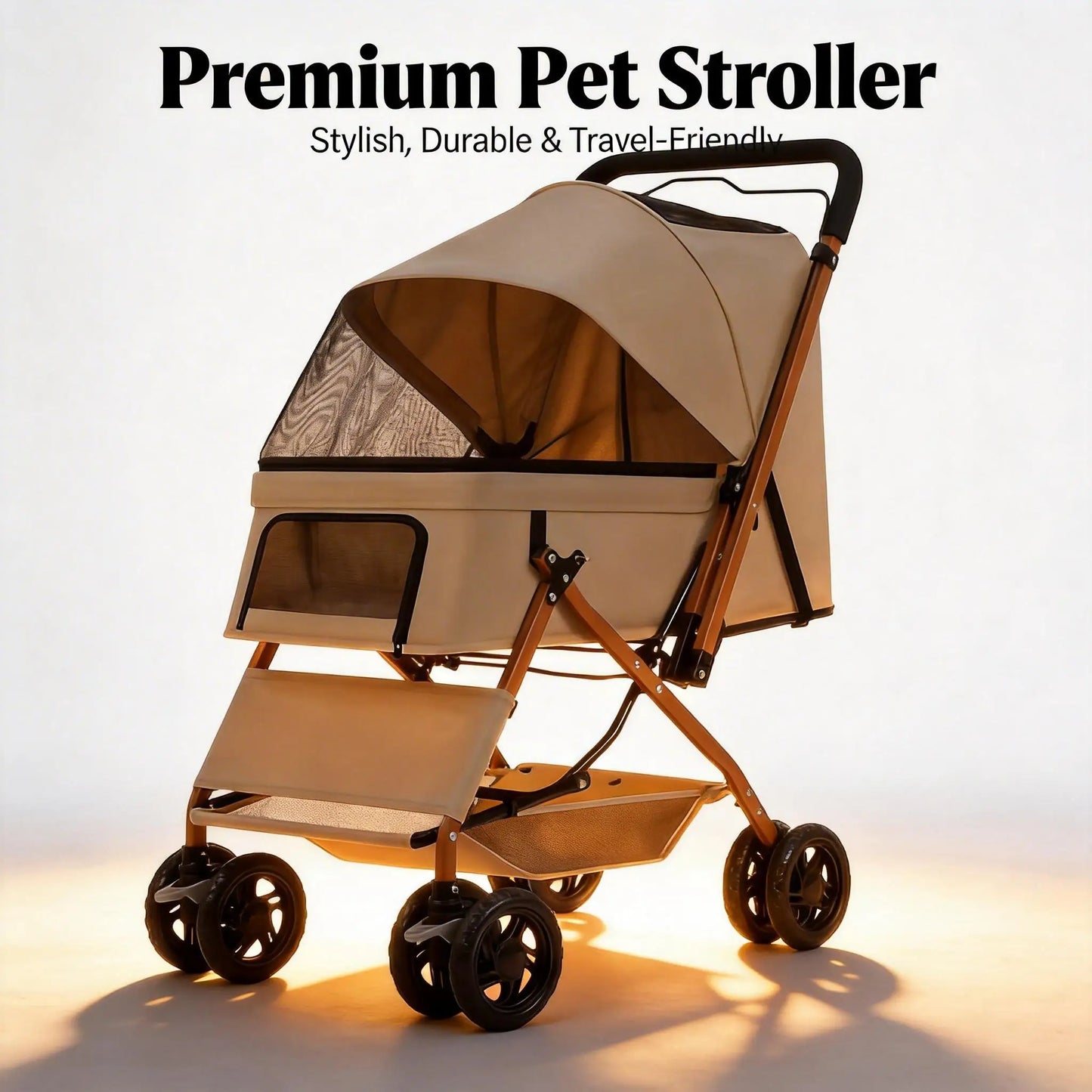 D09 Four Wheel Pet Stroller for Dogs and Cats Portable Travel Cart