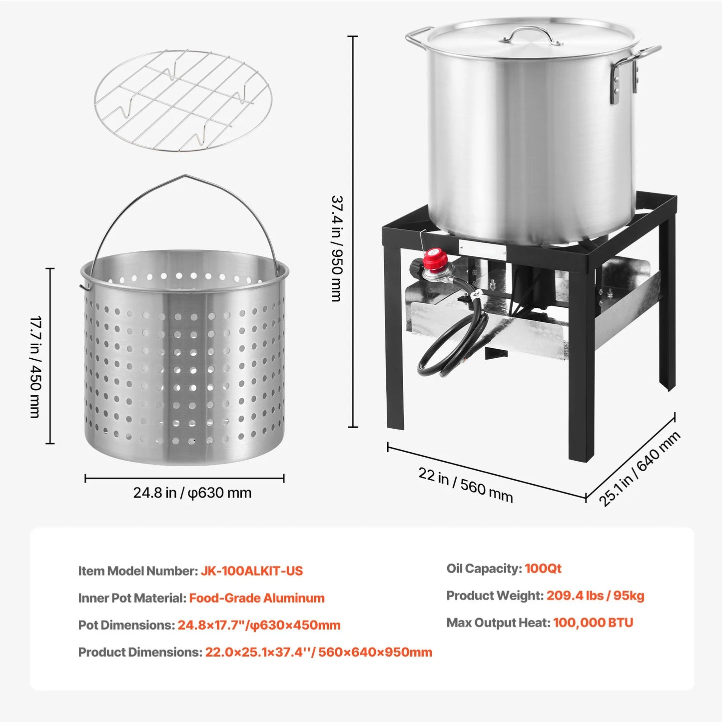 SucceBuy Seafood Boiling Kit With Strainer And Steamer Rack