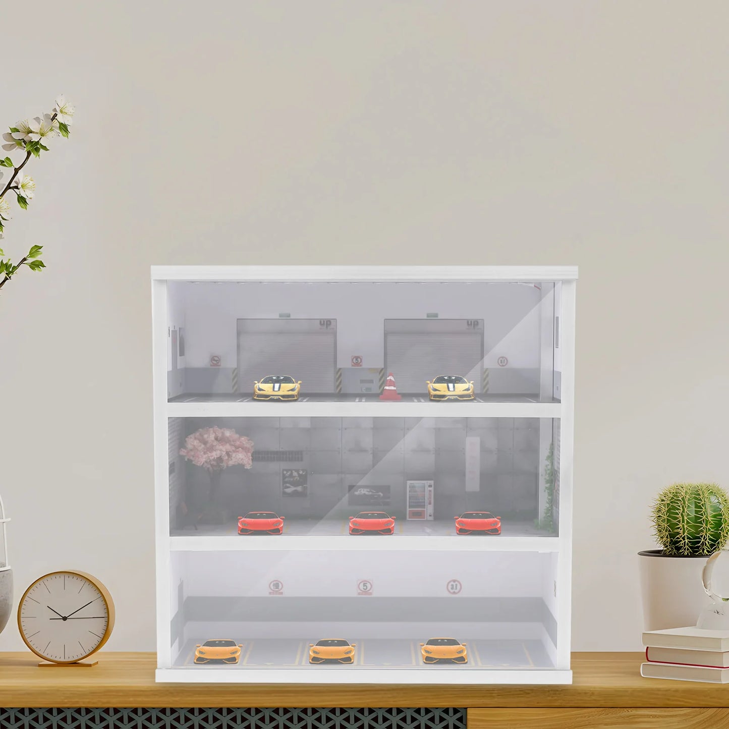 1:64 Diorama Parking Garage Display Case With LED Light