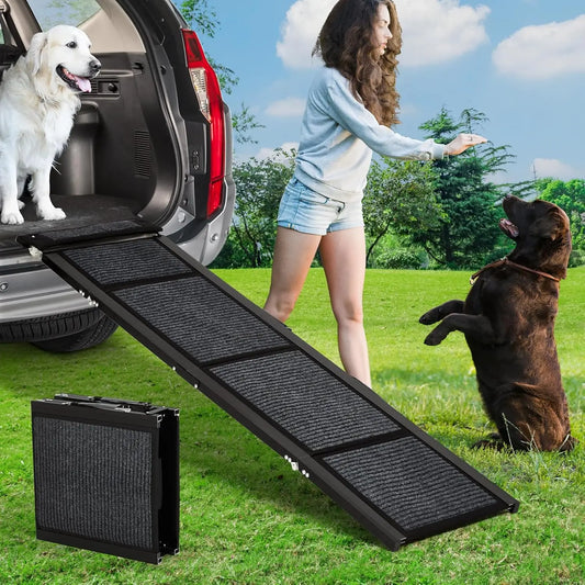 HiMISS Folding Dog Ramp For Cars With Non Slip Surface