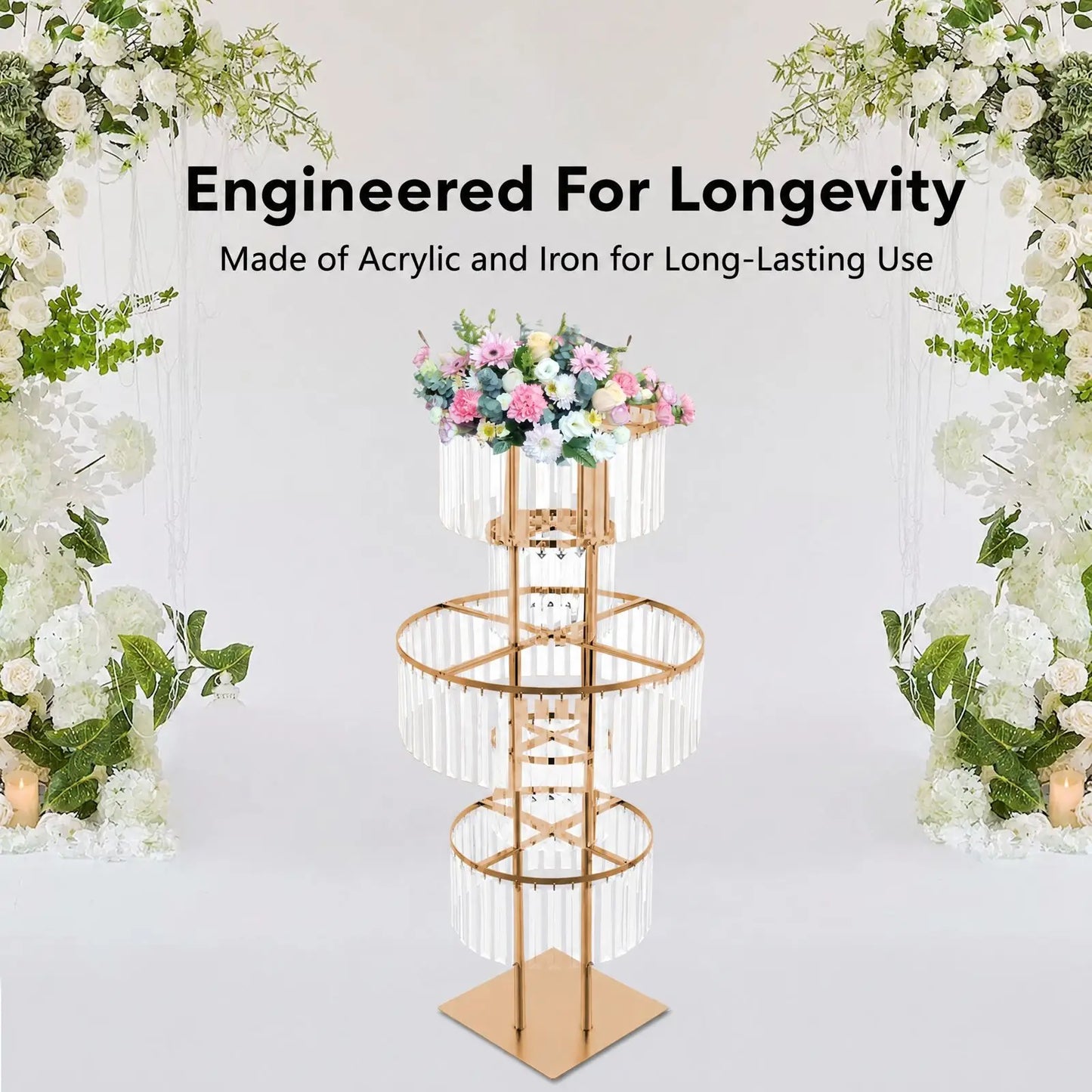 Wedding Centerpiece 5 Tier Acrylic Flower Stand Hanging