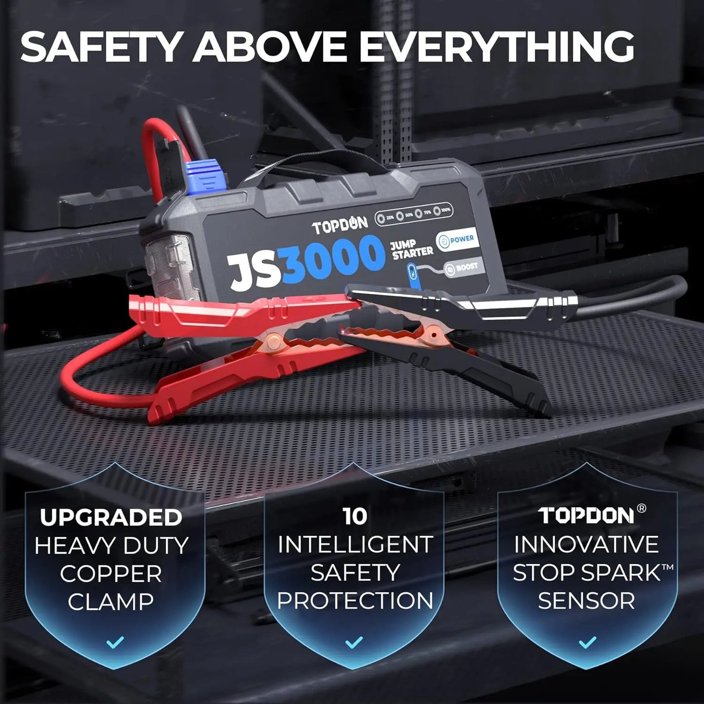 TOPDON JS3000 3000A 12V Car Jump Starter Power Bank