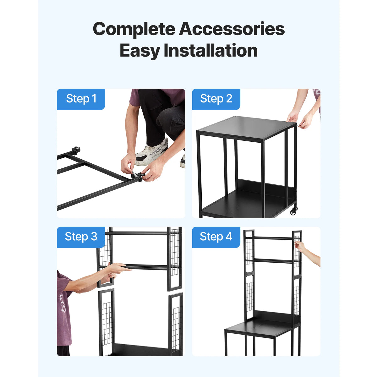 SucceBuy 4 Tier 3D Printer Filament Storage Rack Wheels Cart