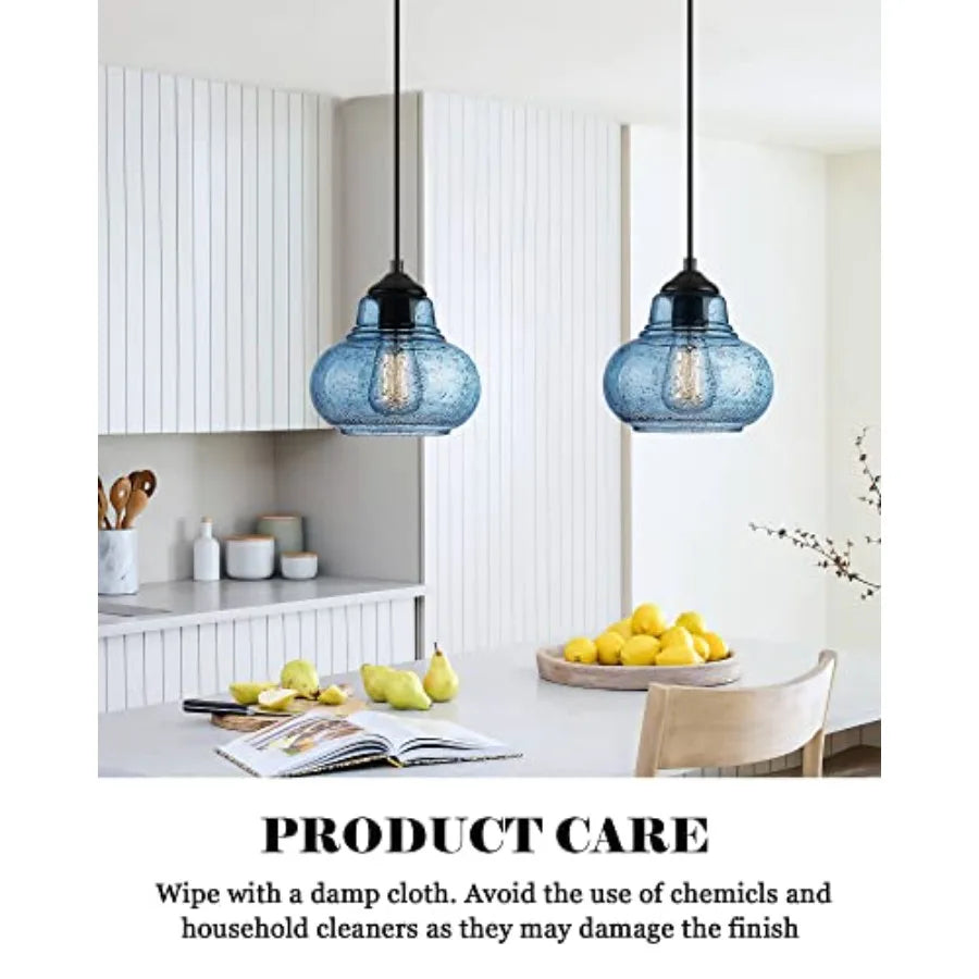 Modern Hand Blown Bubble Glass Pendant Light Fixtures