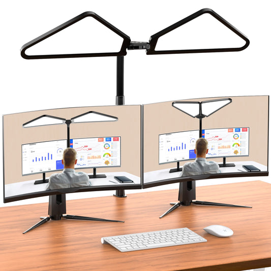 Ailbton Dual Flexible Arm Clamp Led Desk Reading Light