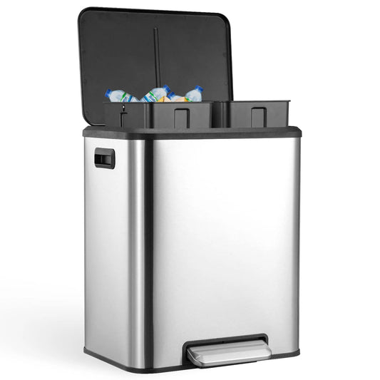 TWISTER.CK Dual Compartment Stainless Steel Kitchen Trash Can