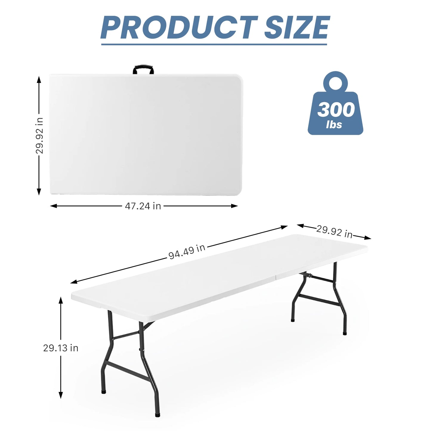 JHK Portable Folding Camping Table Heavy Duty With Carrying Handle