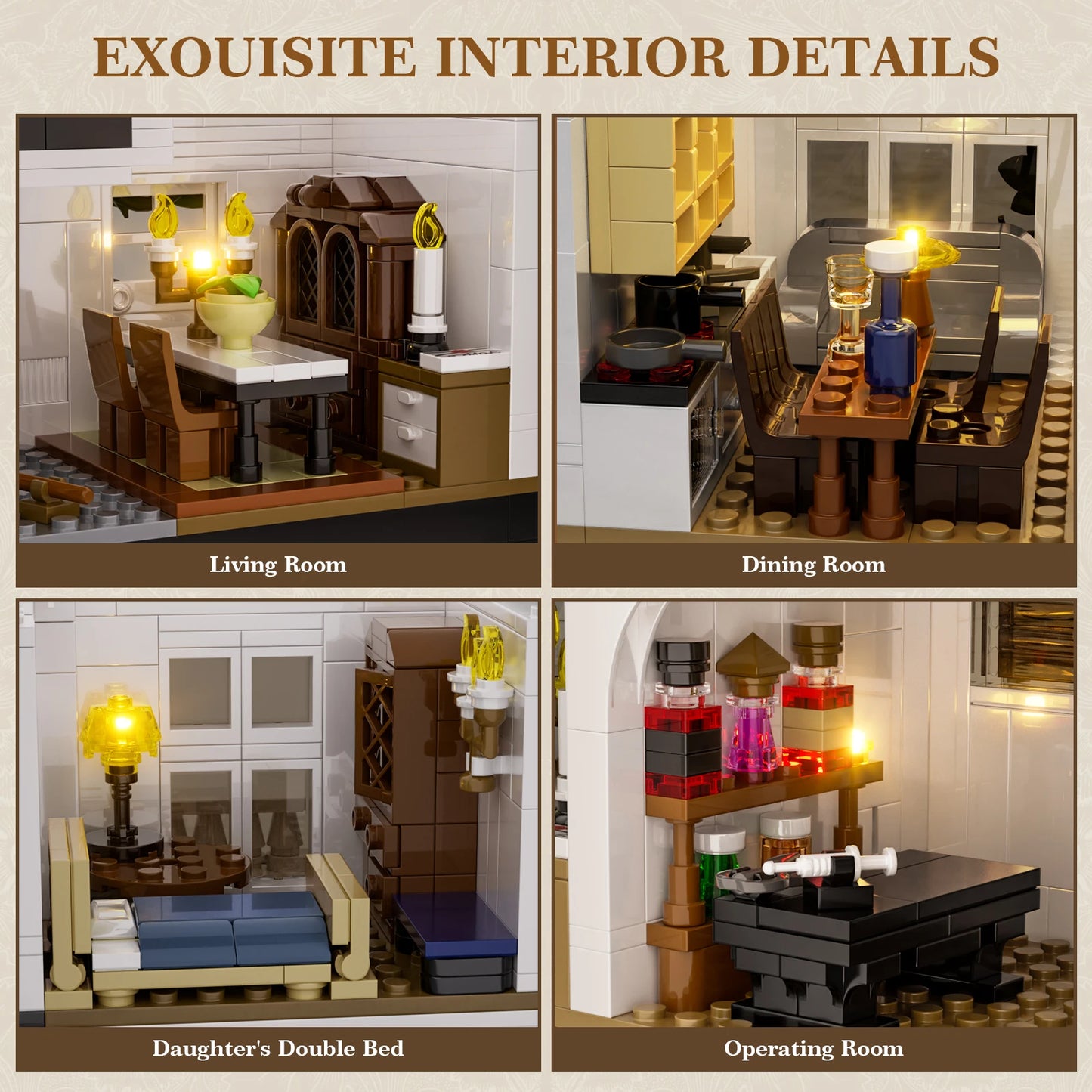 Magic House Building Set With LED Light Victorian Decor