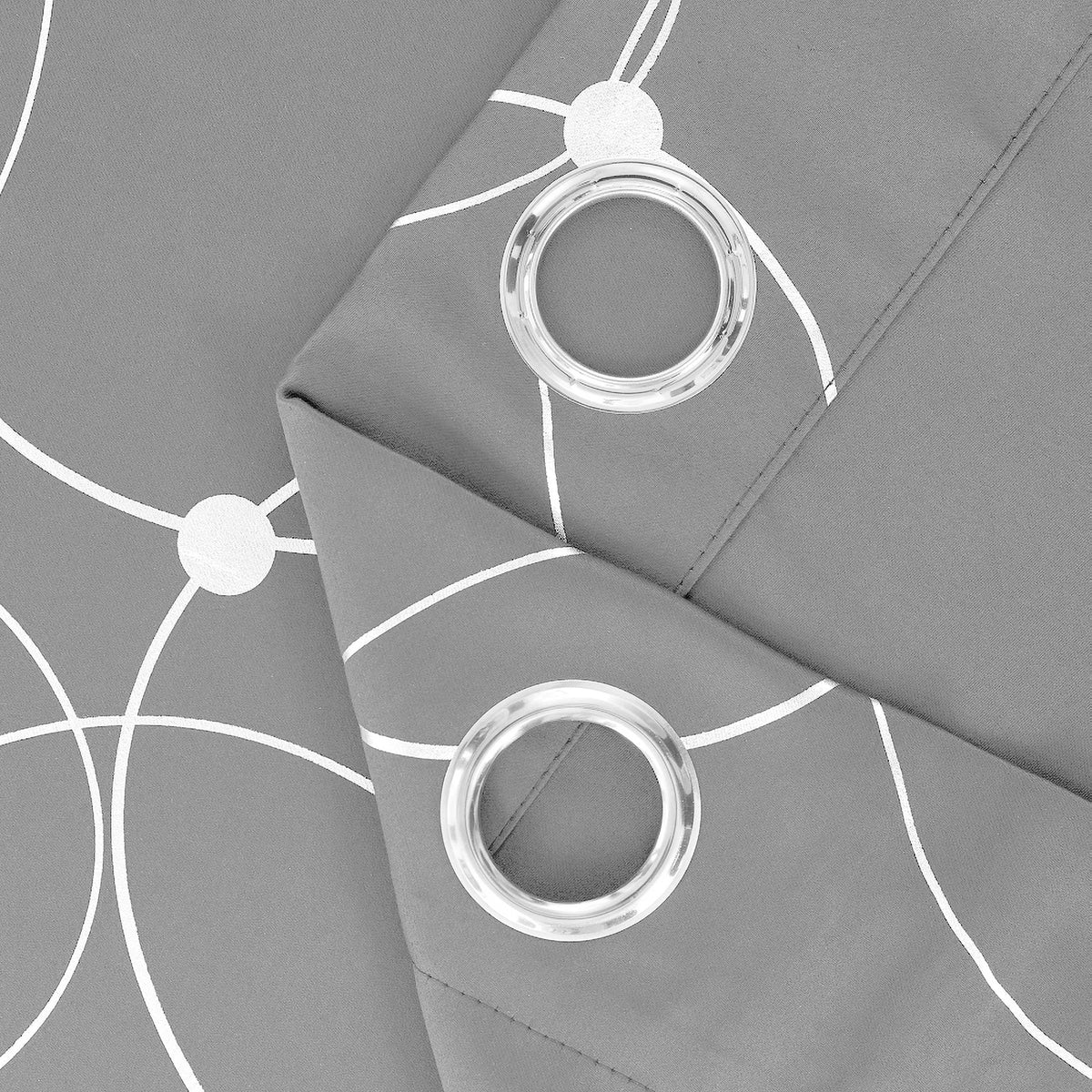 Blackout Curtains Thermal Insulated Room Darkening Foil Circle Dots Bedroom