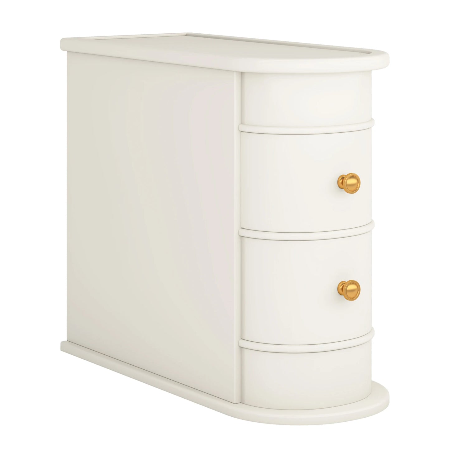 Tribesigns Round Solid Wood End Table With Drawer Nightstand