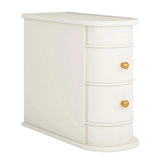Tribesigns Round Solid Wood End Table With Drawer Nightstand
