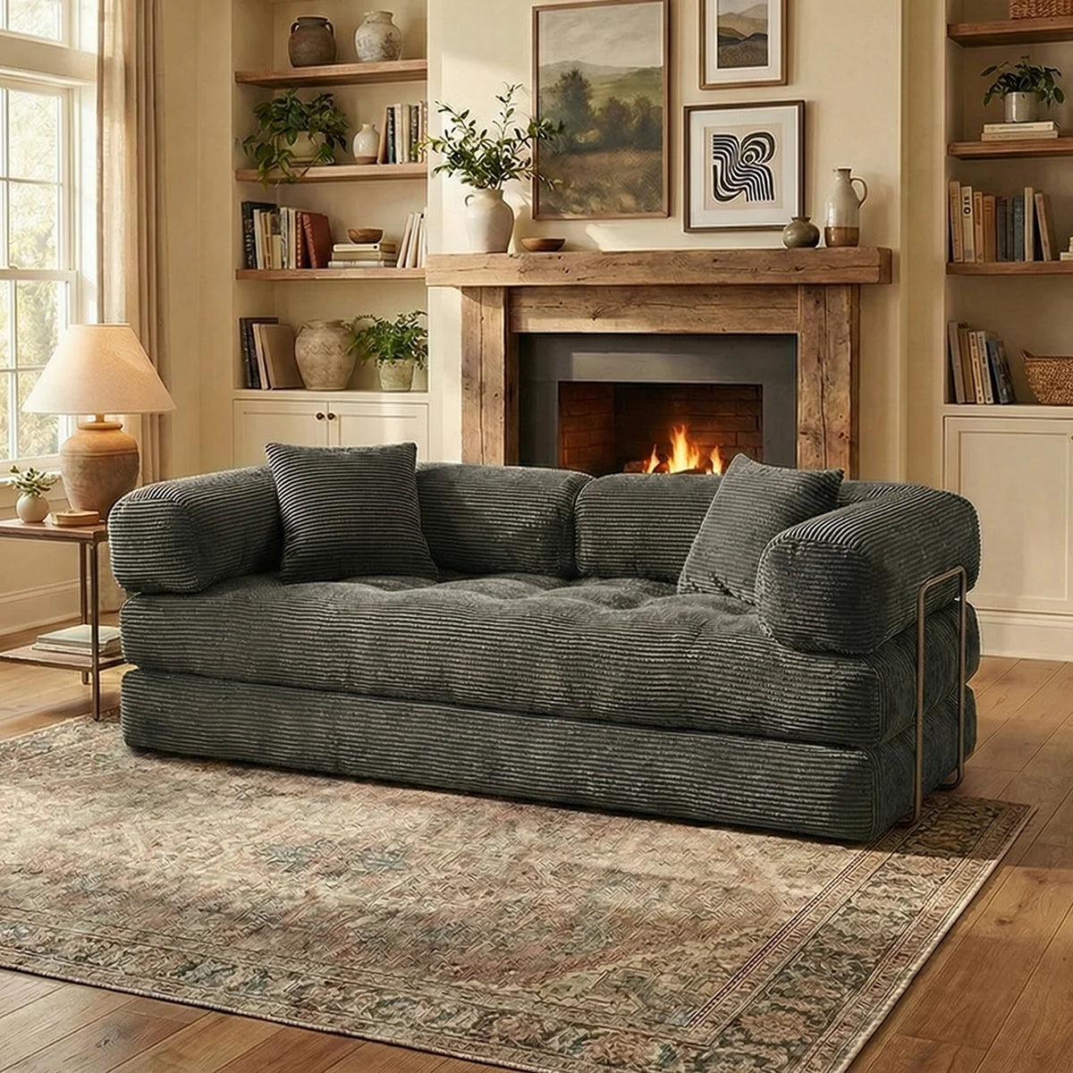 YQzyphyna Futon Sofa Bed Convertible Couch 4 In 1 Comfort