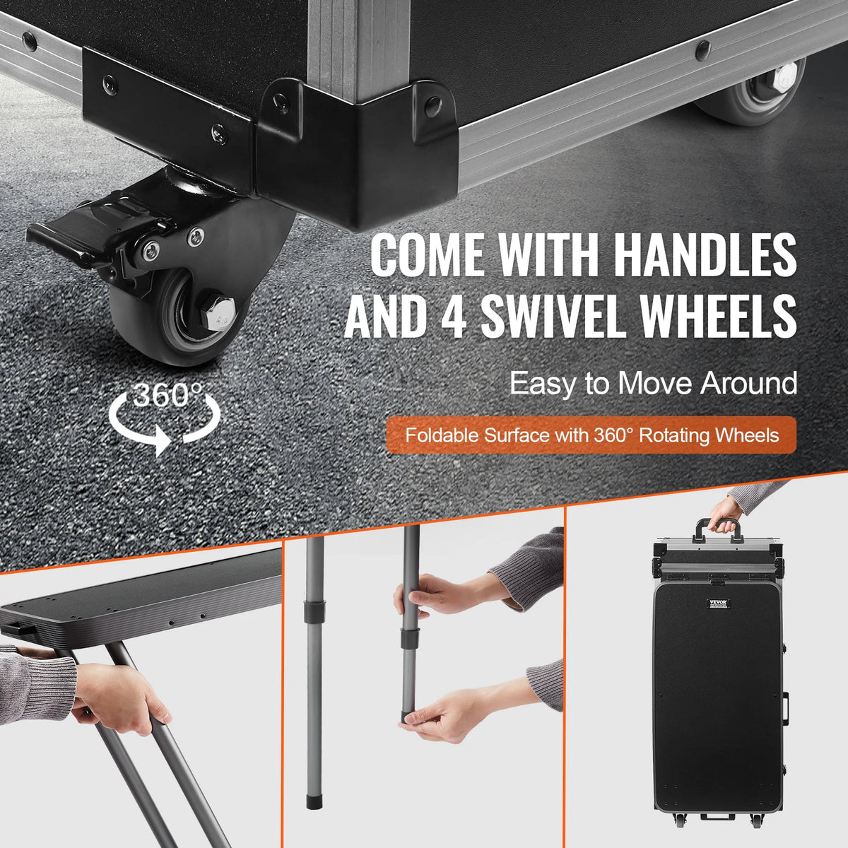 SucceBuy Large Aluminum Rolling Makeup Train Case With Workbench