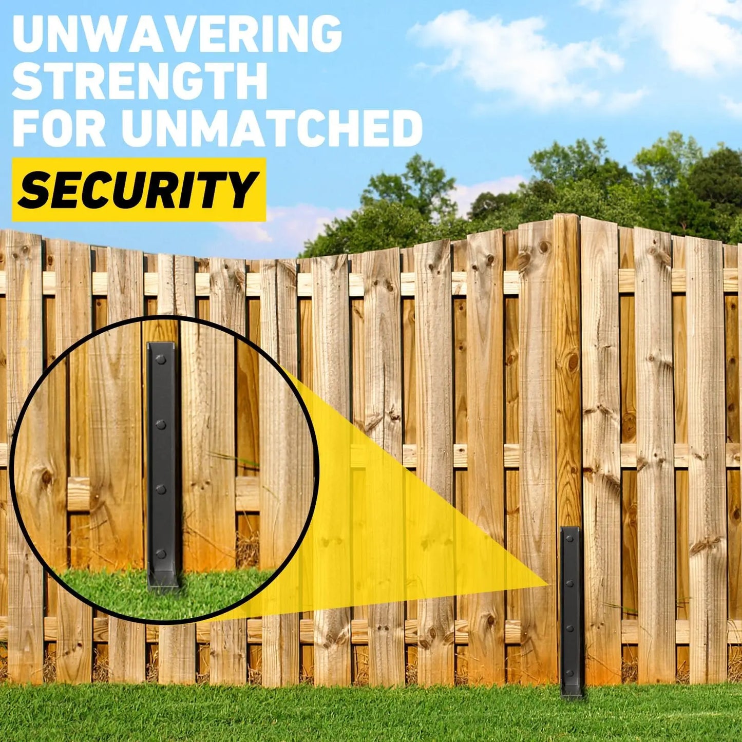 JETTING Heavy Duty Fence Post Repair Kit for Wooden Supports