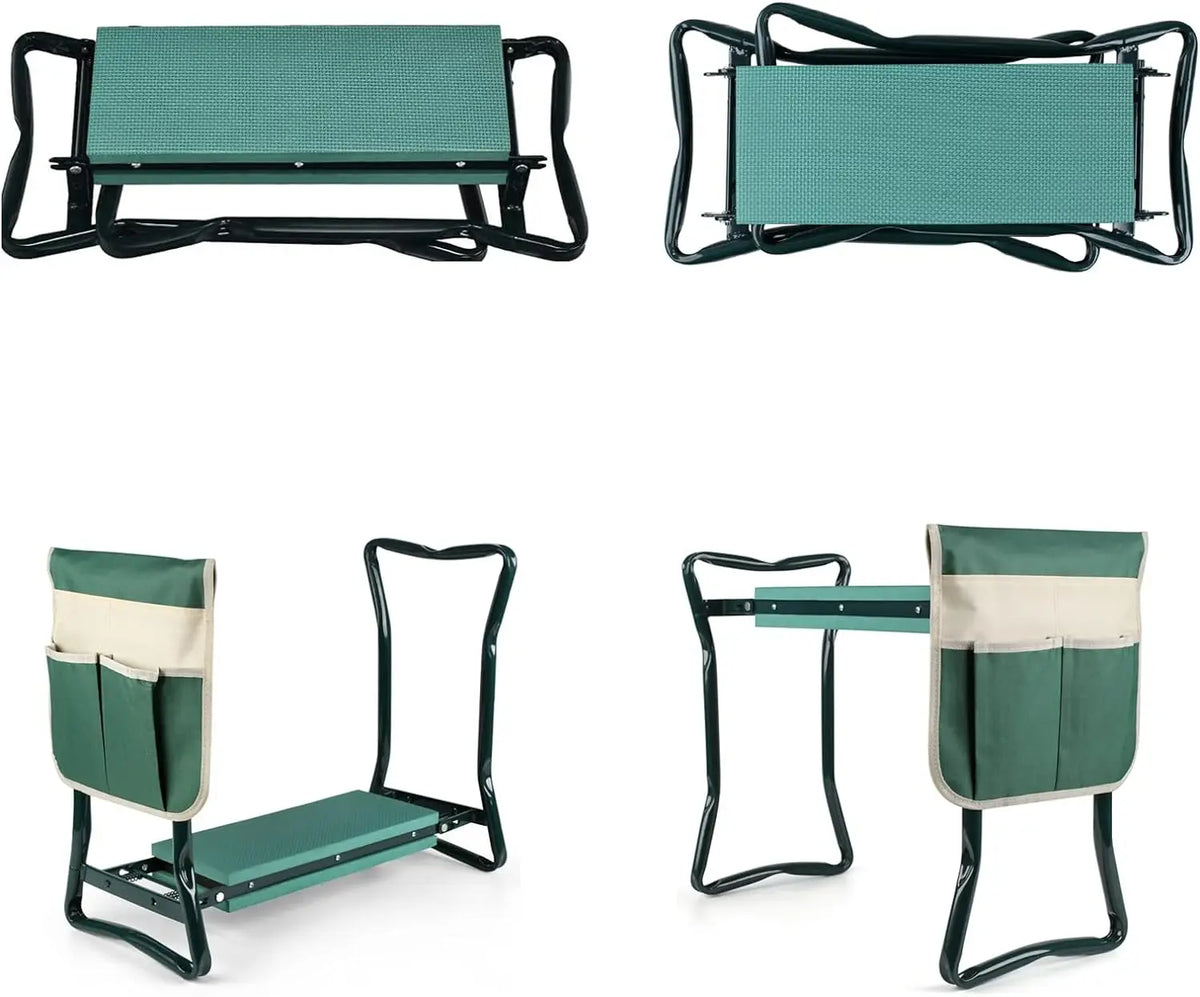 Upgraded Folding Metal Garden Kneeler and Seat with Foam
