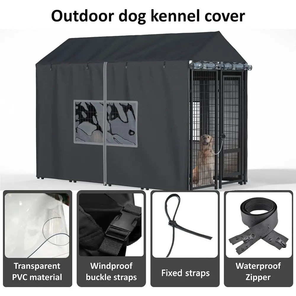 Outdoor Waterproof Dog Kennel Cover With Heavy Duty Protection
