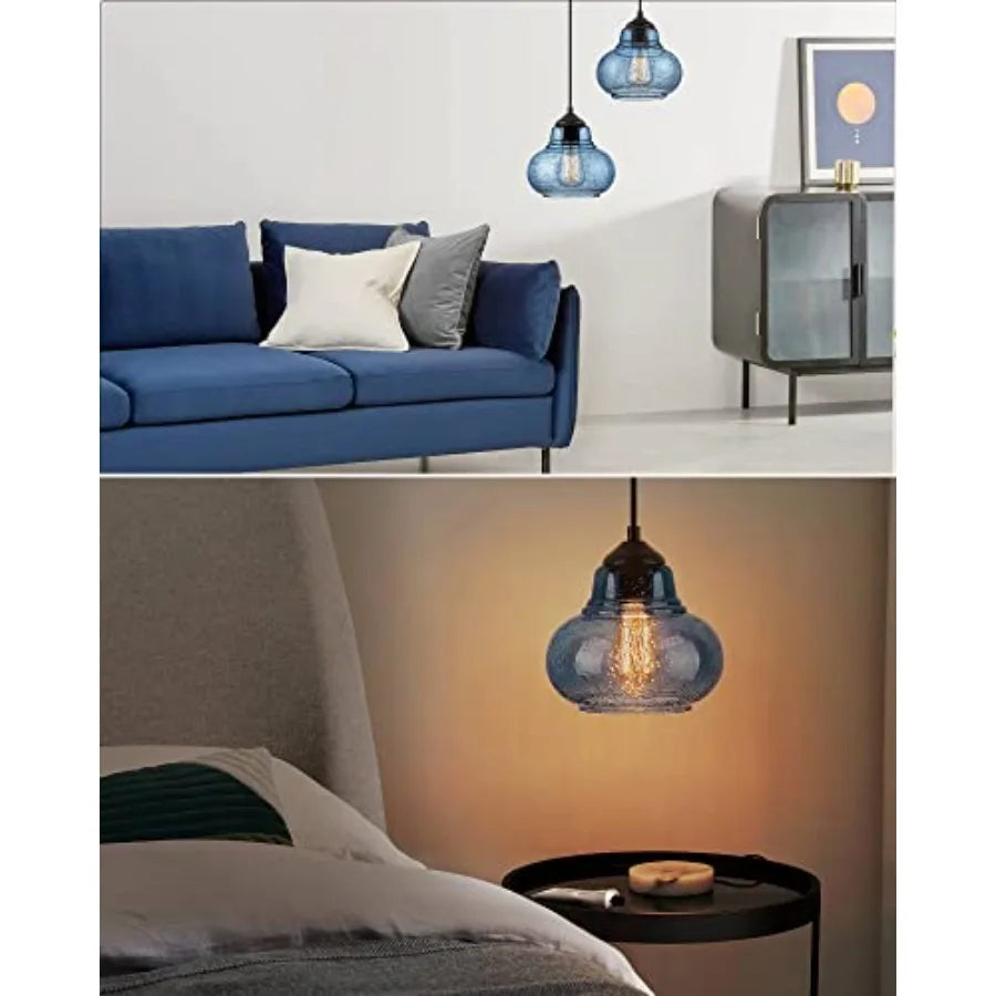 Modern Hand Blown Bubble Glass Pendant Light Fixtures