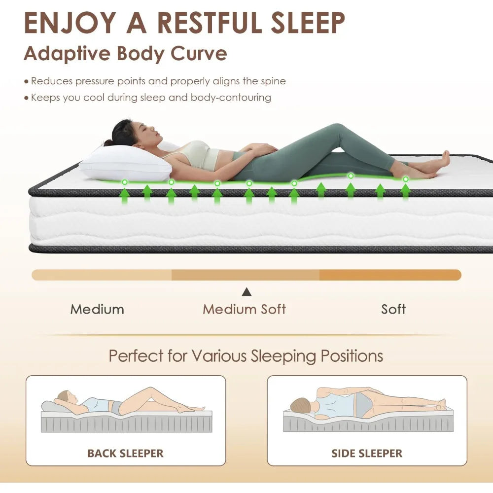 XIAOLANG Medium Firm Hybrid Mattress With Pocket Spring And High Density Foam