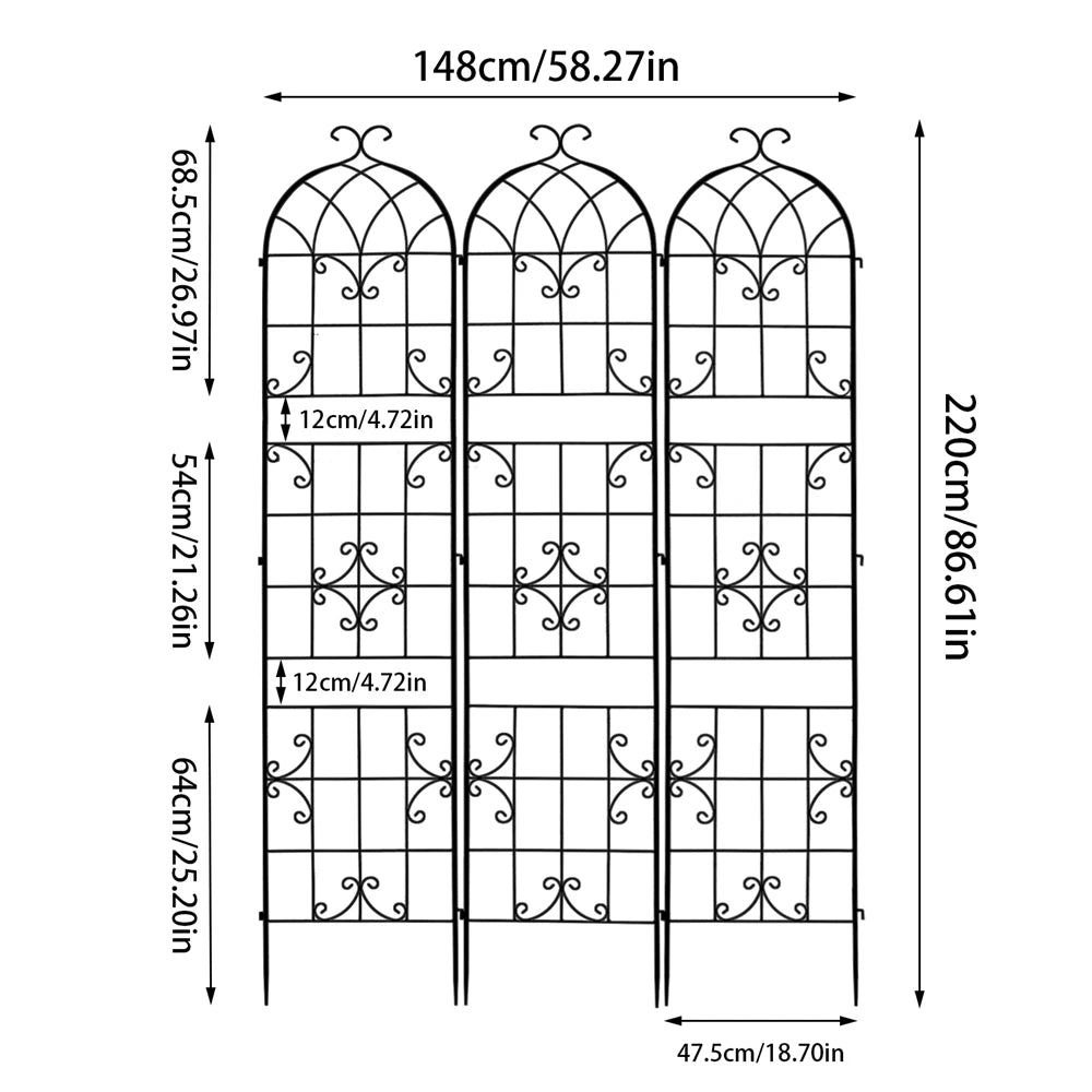 Tall Metal Garden Trellis For Climbing Plants
