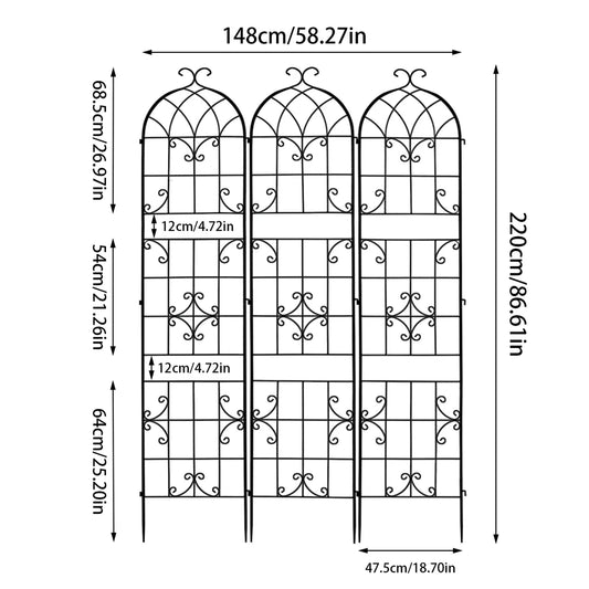 Tall Metal Garden Trellis For Climbing Plants