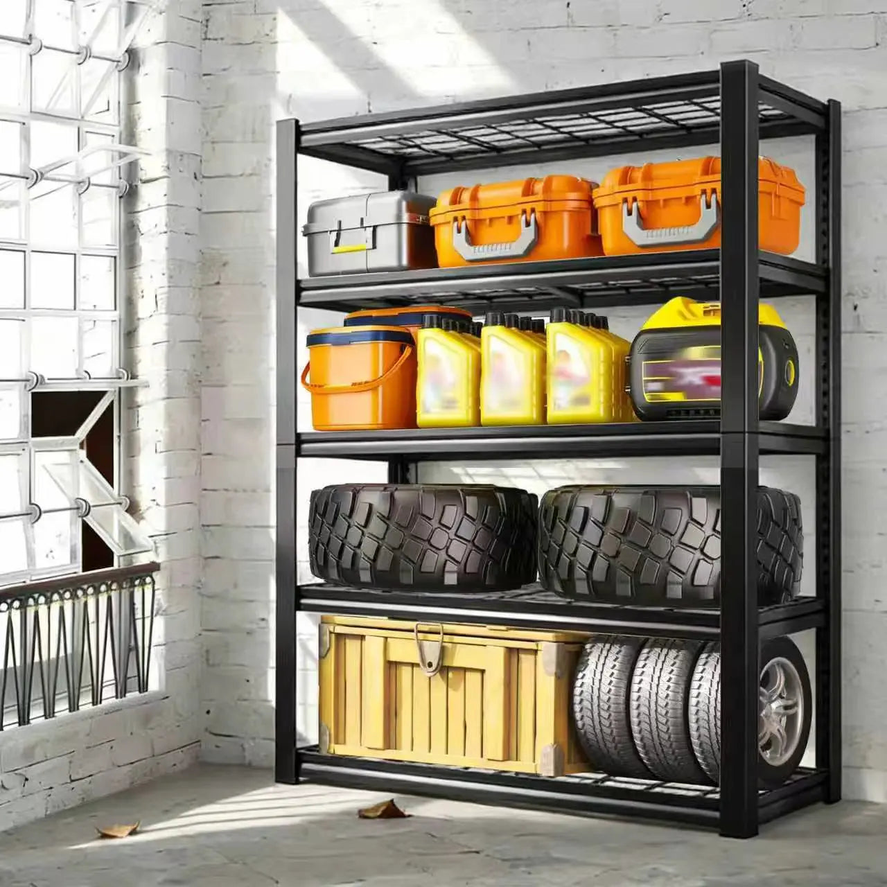 Adjustable Metal Double Layer Shelving Unit Commercial Grade Utility Rack